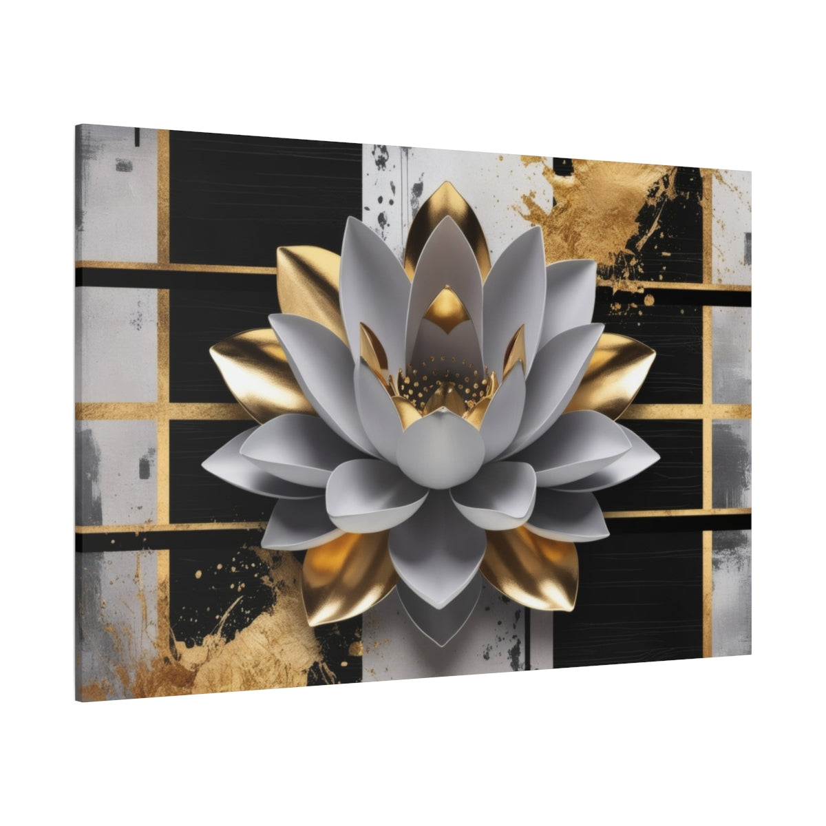 Lotus Elegance in Metallic Harmony