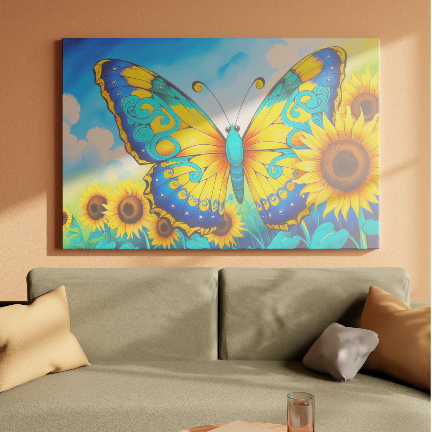 Butterfly Bliss Among Sunflowers