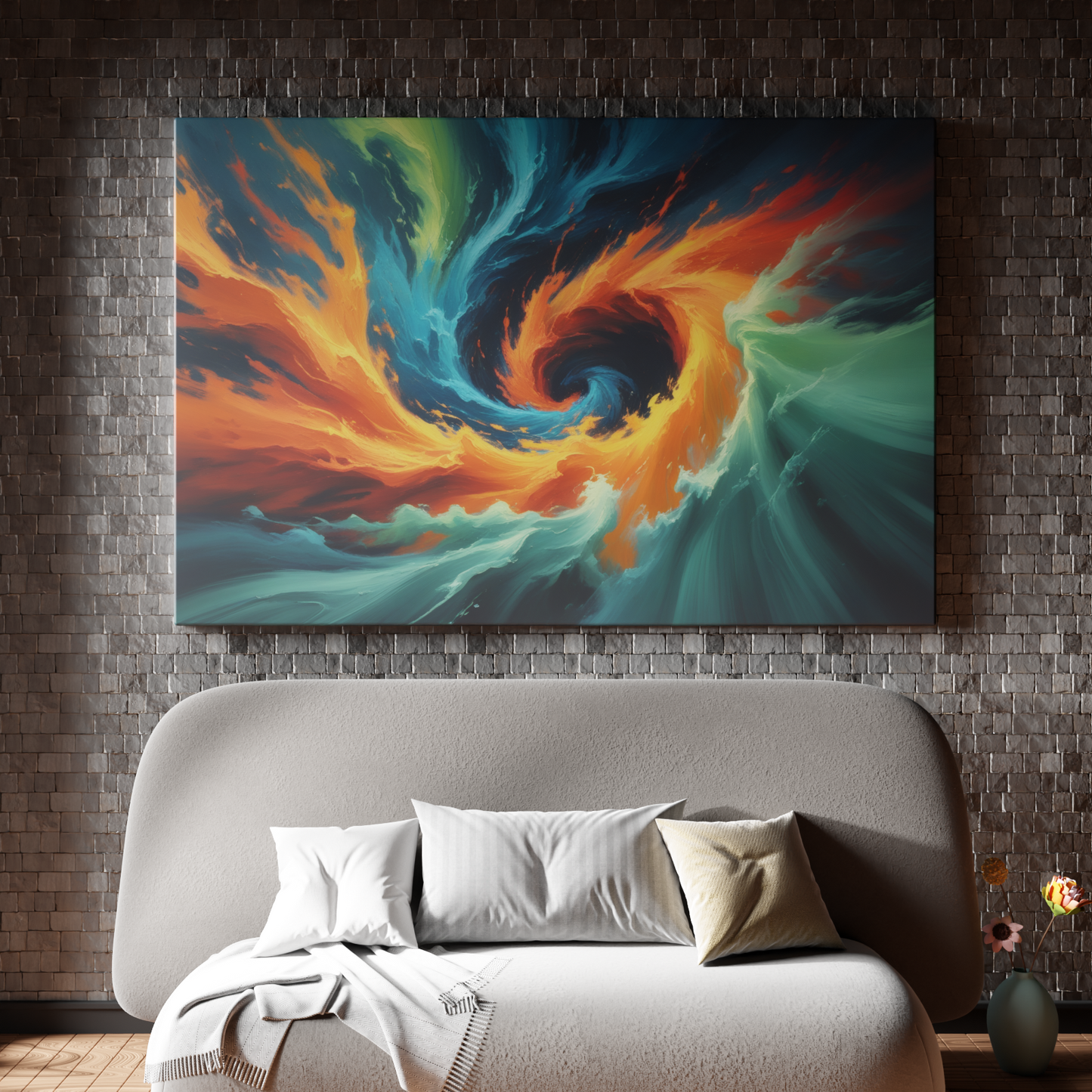Vortex of Flames and Waves