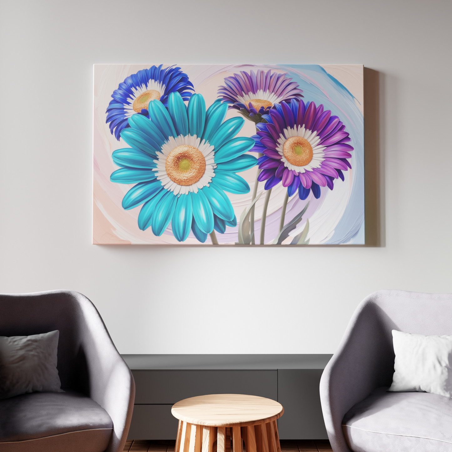 Vibrant Blossoms in Swirl