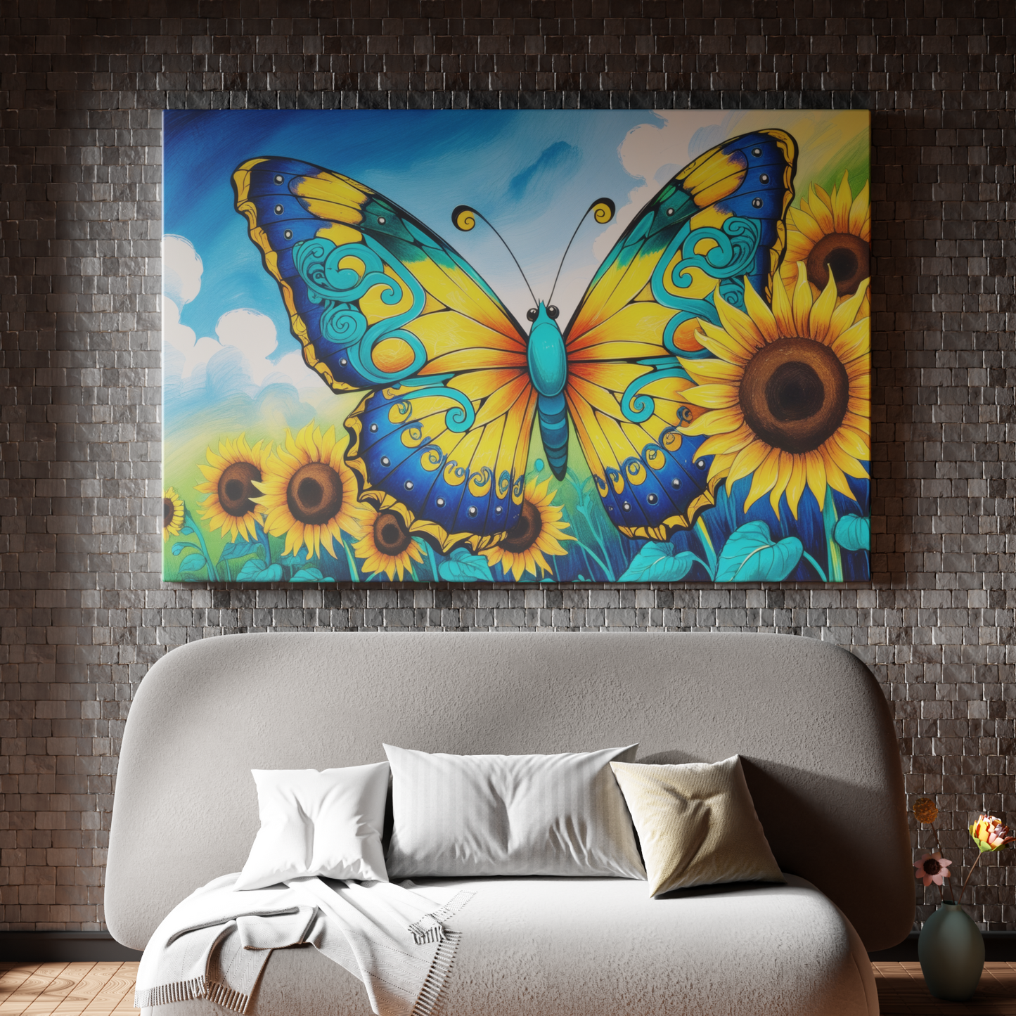 Butterfly Bliss Among Sunflowers