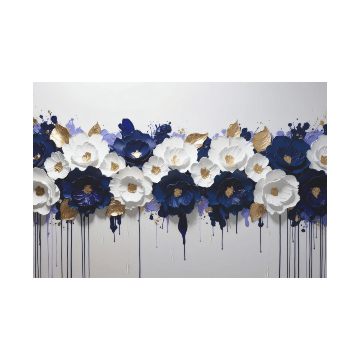 Cascade of Elegance: Blue and White Floral Symphony