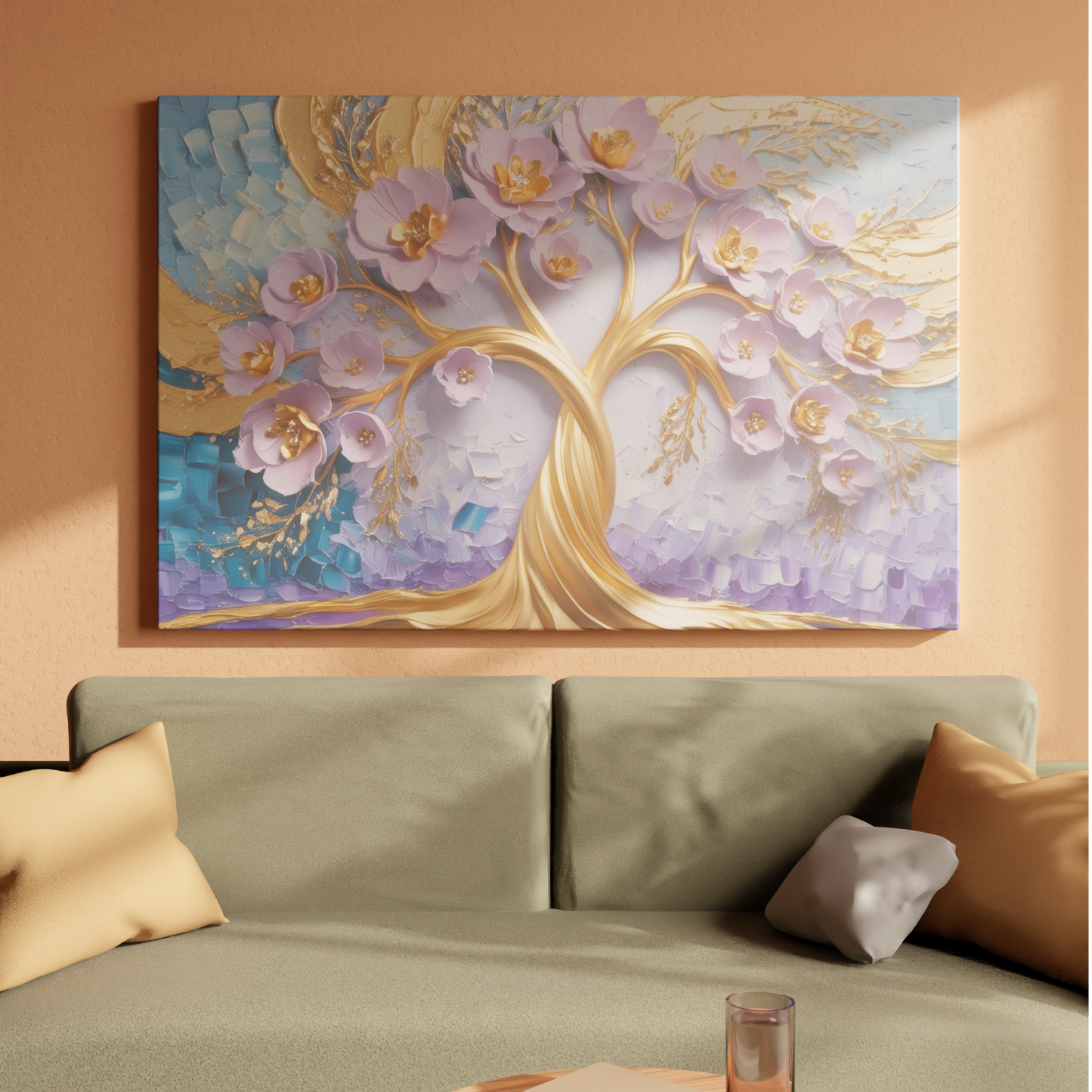 Blossoms of Gold and Lavender