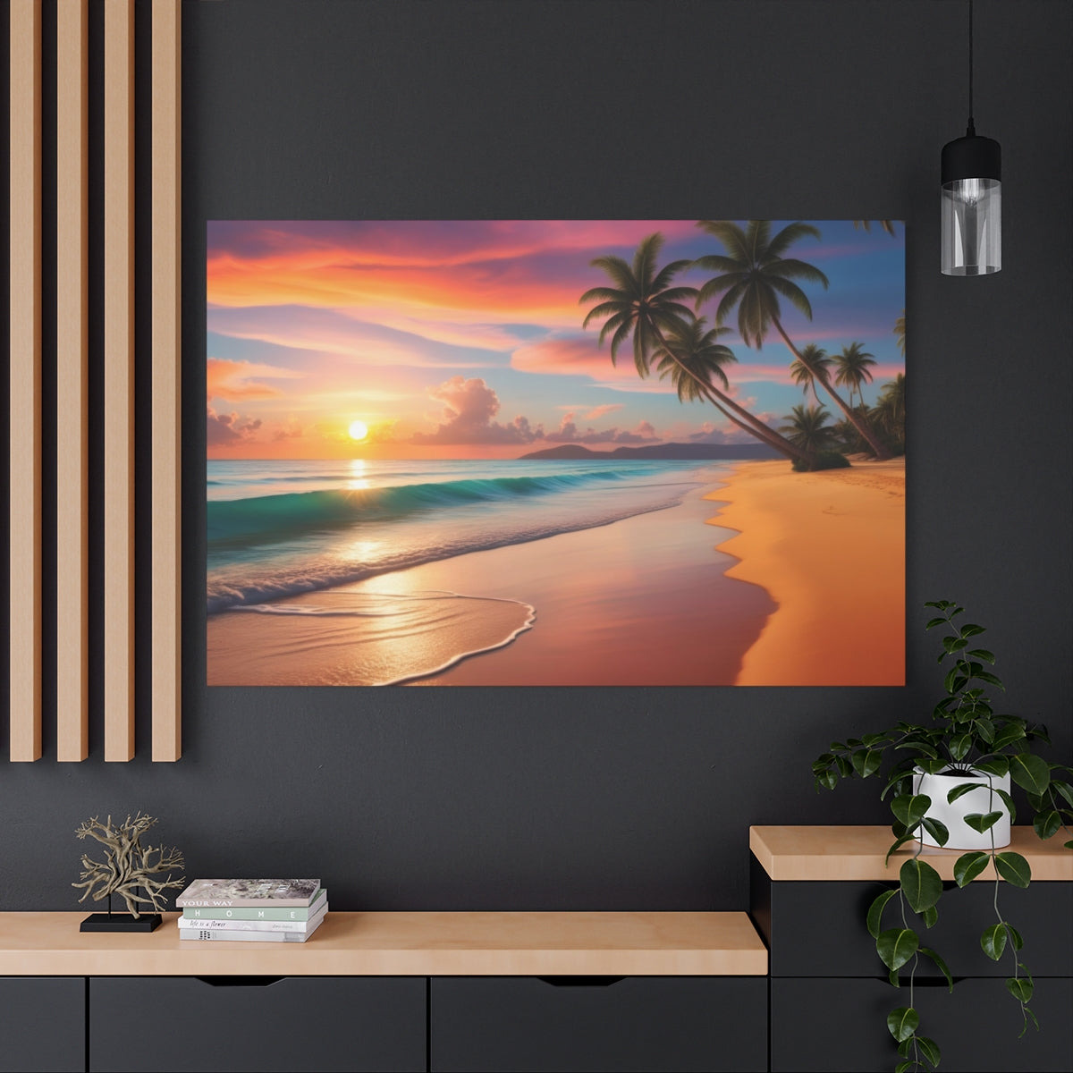 Tropical Tranquility: Sunset on the Shore