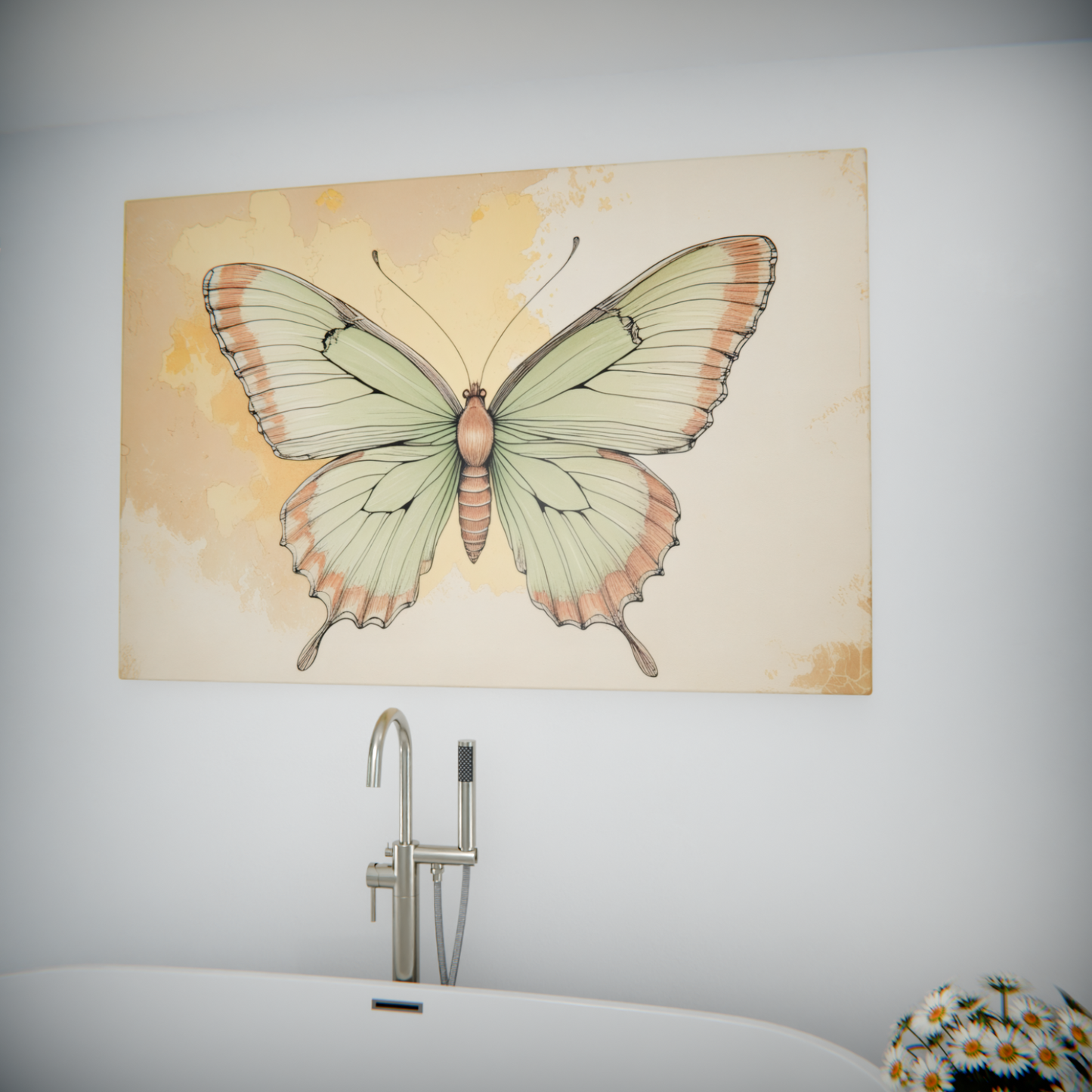 Ethereal Butterfly on Sunlit Canvas