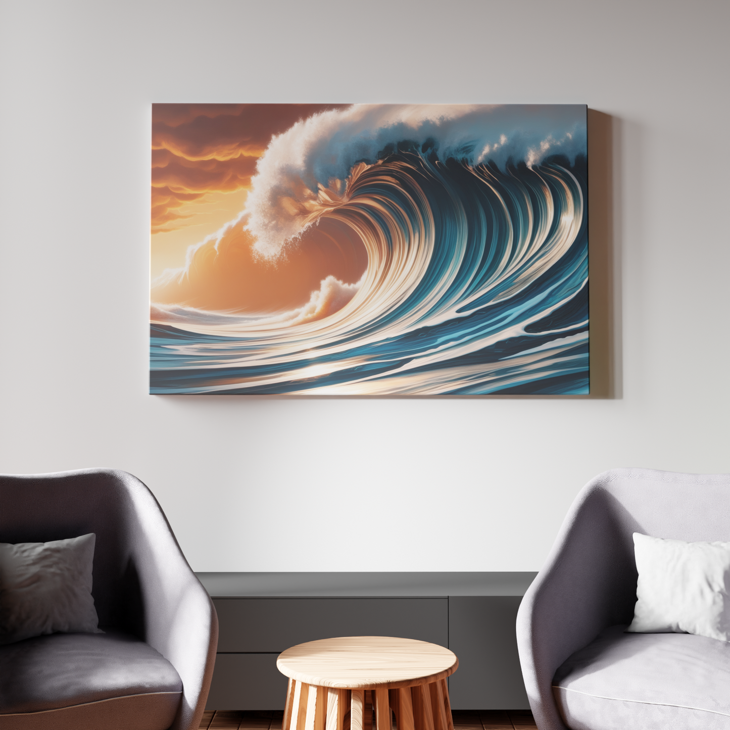 Majestic Ocean Surge at Sunset