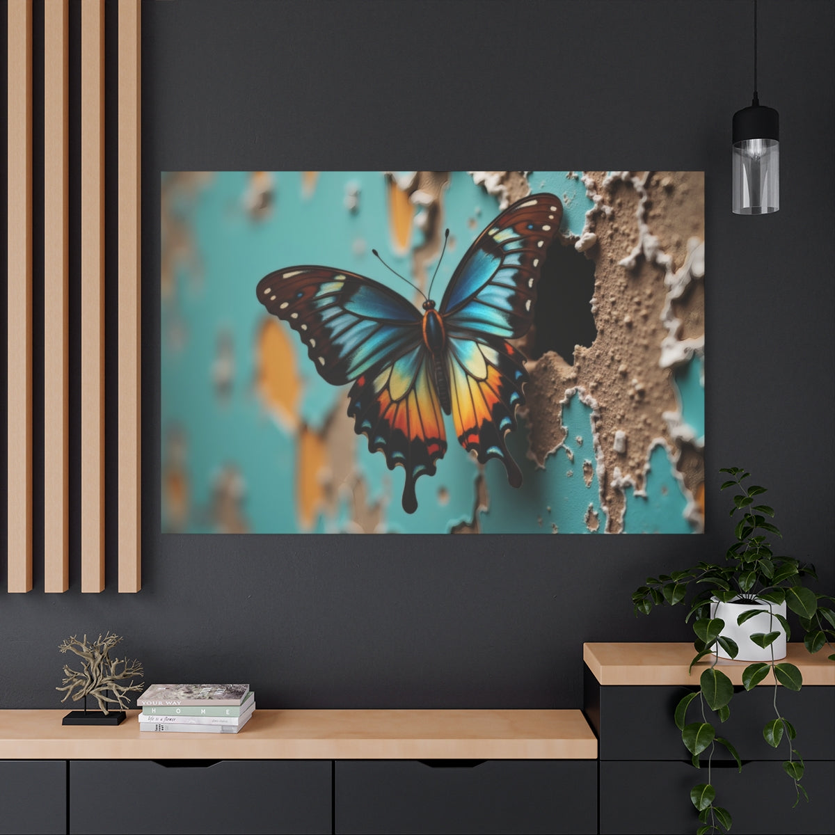 Butterfly Amidst Decay: A Contrast in Beauty