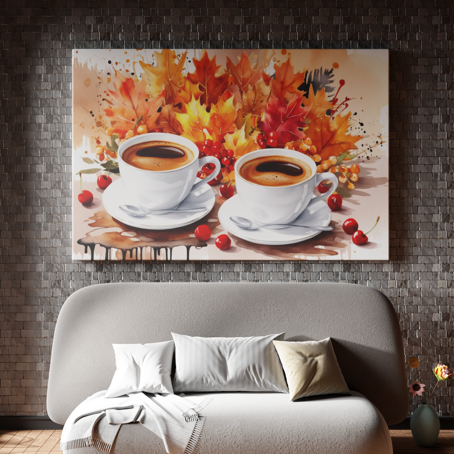 Autumn Aroma: Coffee & Crimson Leaves