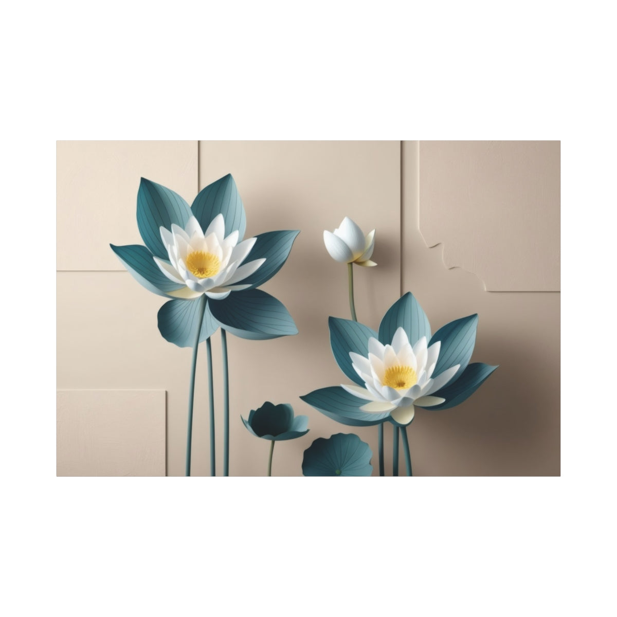 Enchanted Lotuses on Warm Canvas