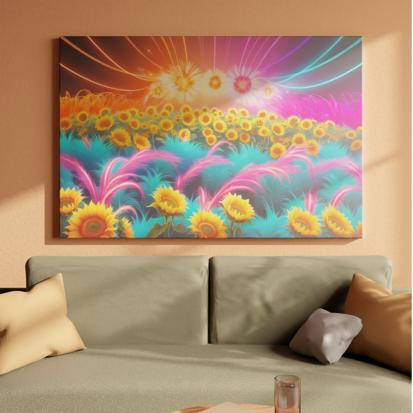 Neon Sunflower Symphony