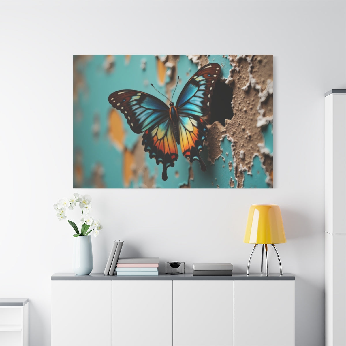 Butterfly Amidst Decay: A Contrast in Beauty