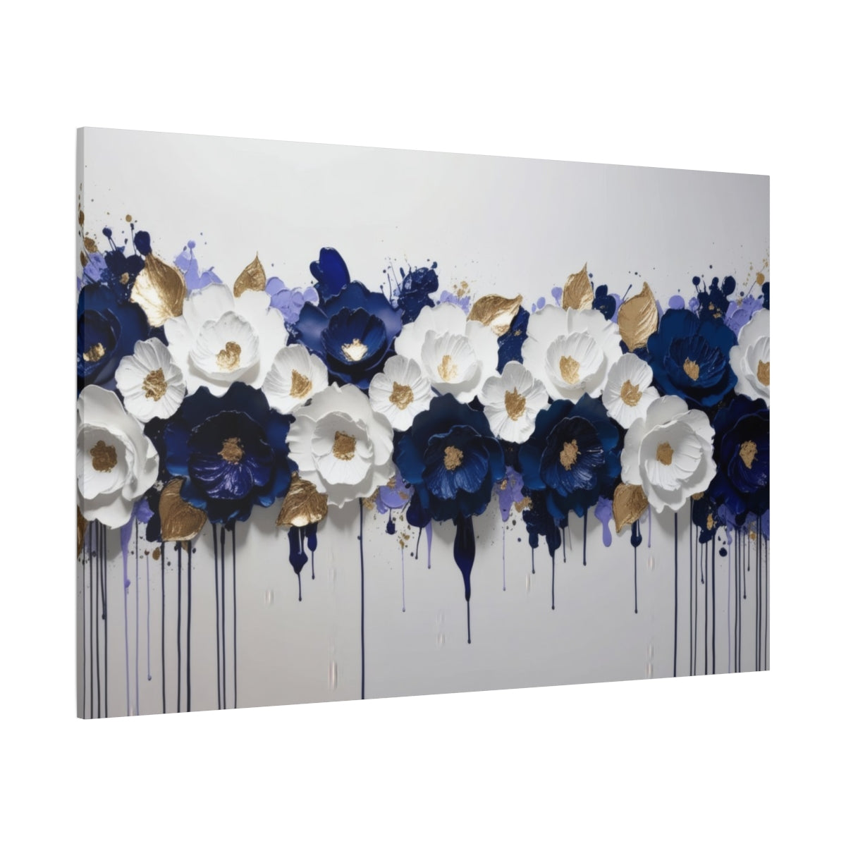 Cascade of Elegance: Blue and White Floral Symphony