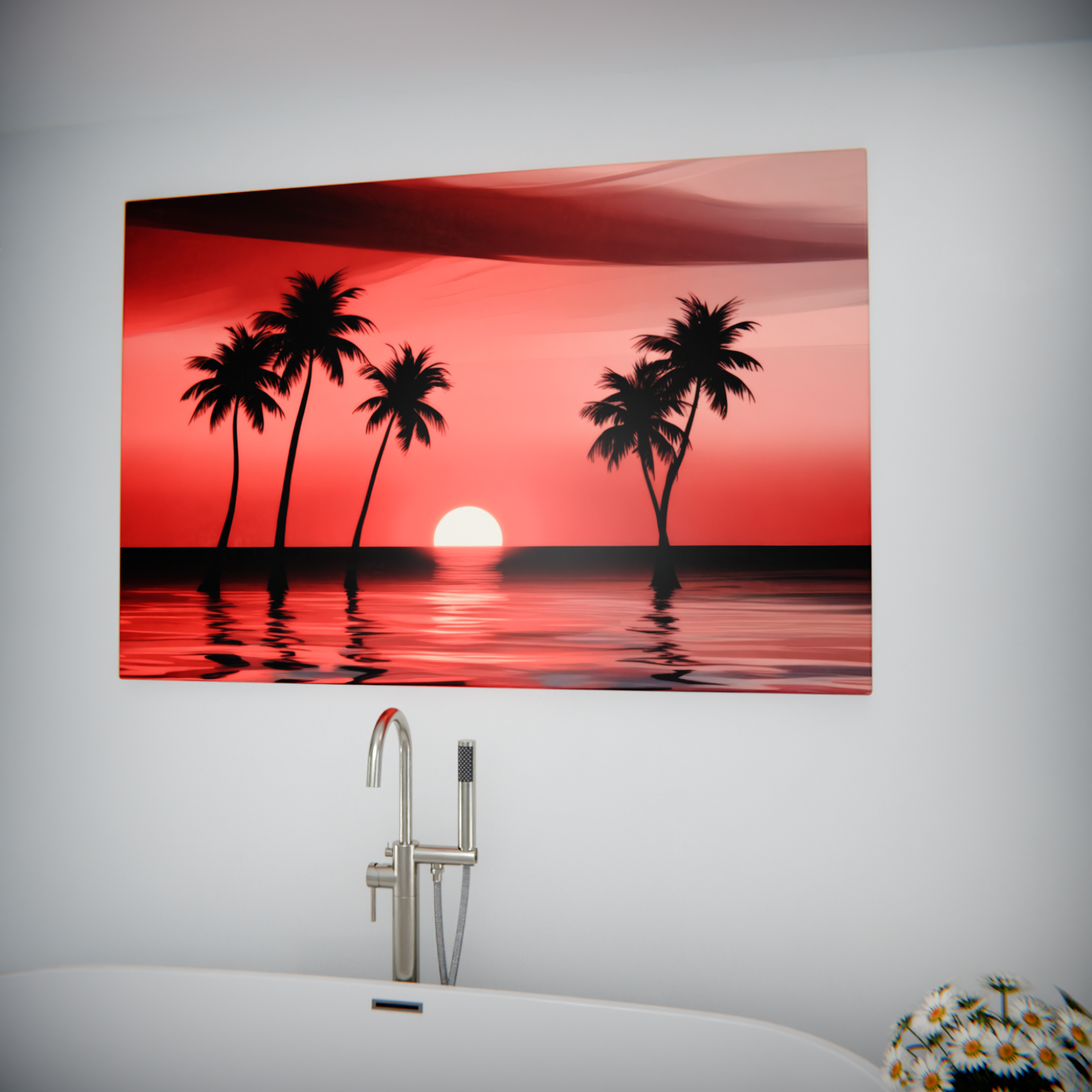 Crimson Sunset Oasis