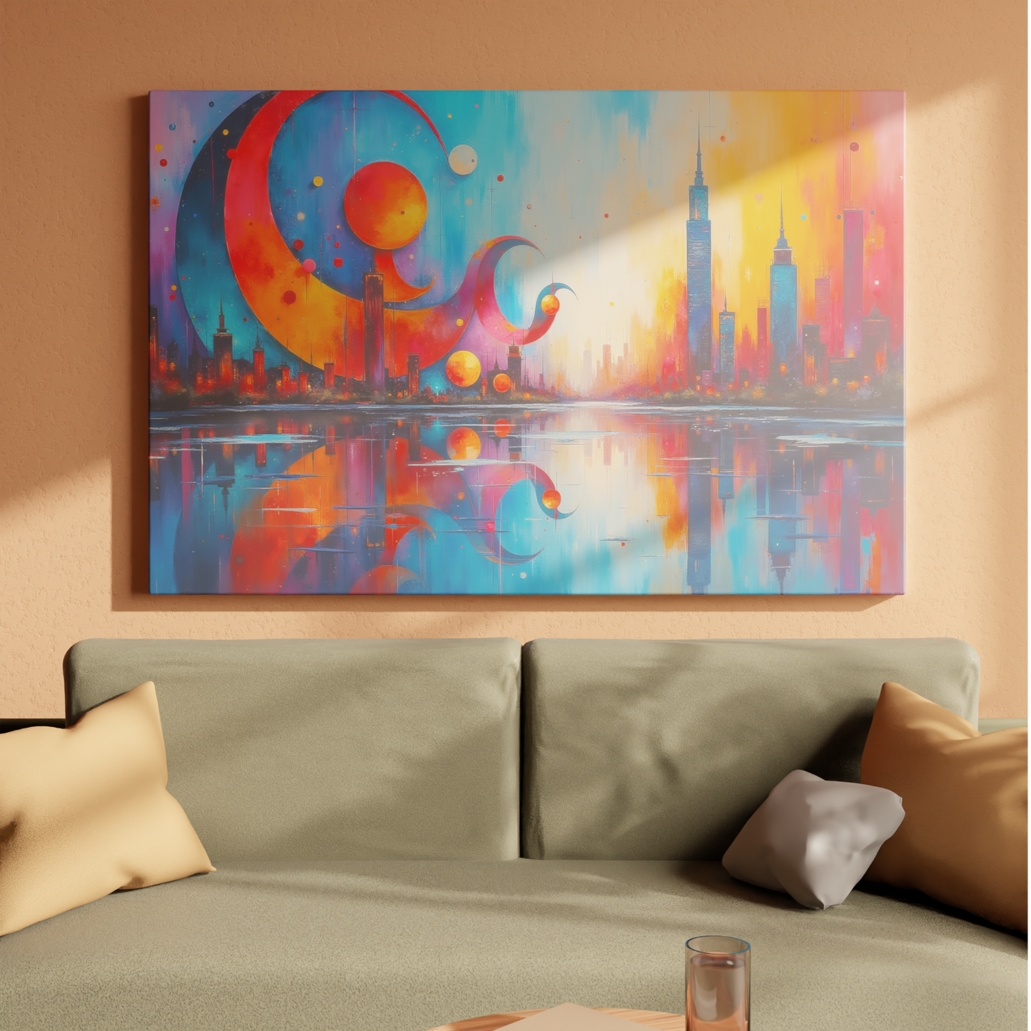 Cosmic Cityscape Reflections