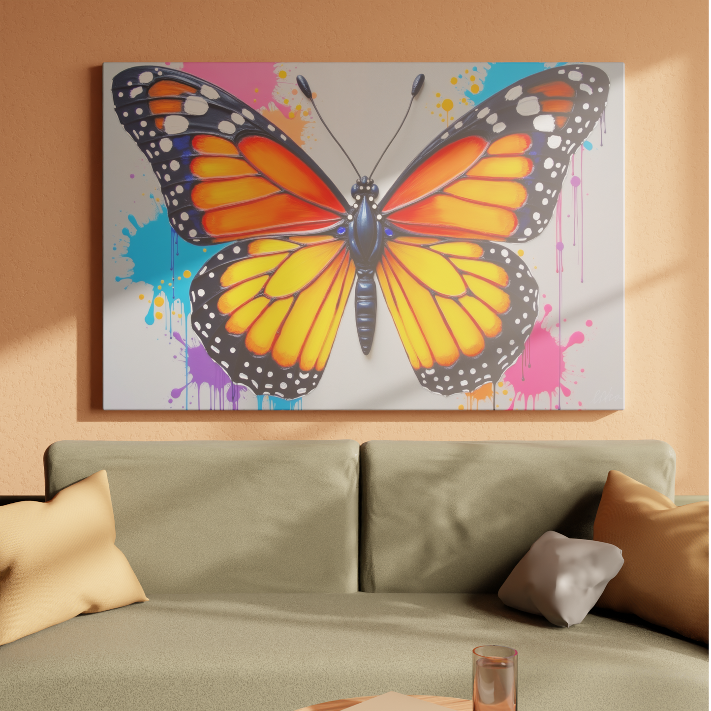 Vibrant Monarch Splatter
