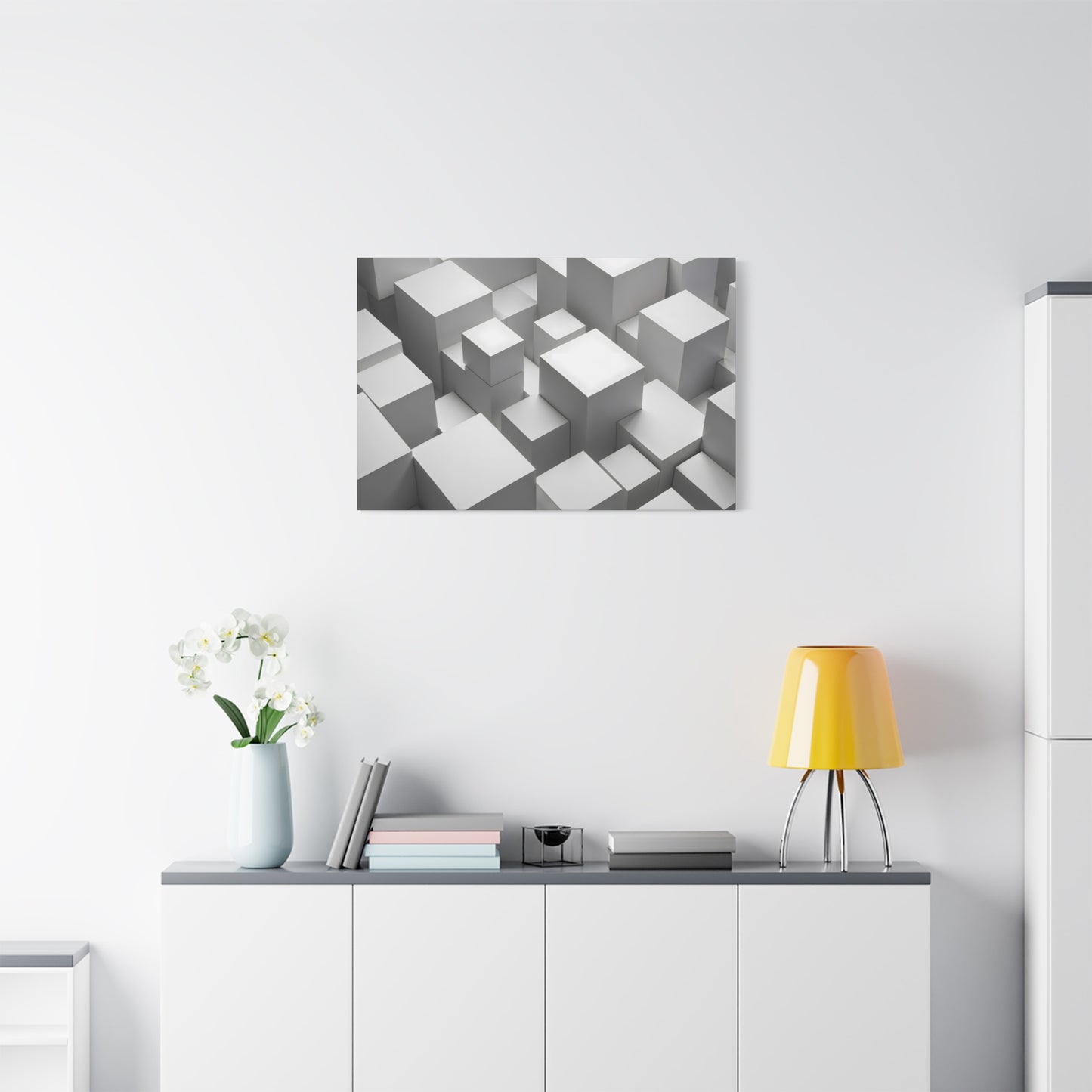 Minimalist Cubes and Shadows - Canvas Print