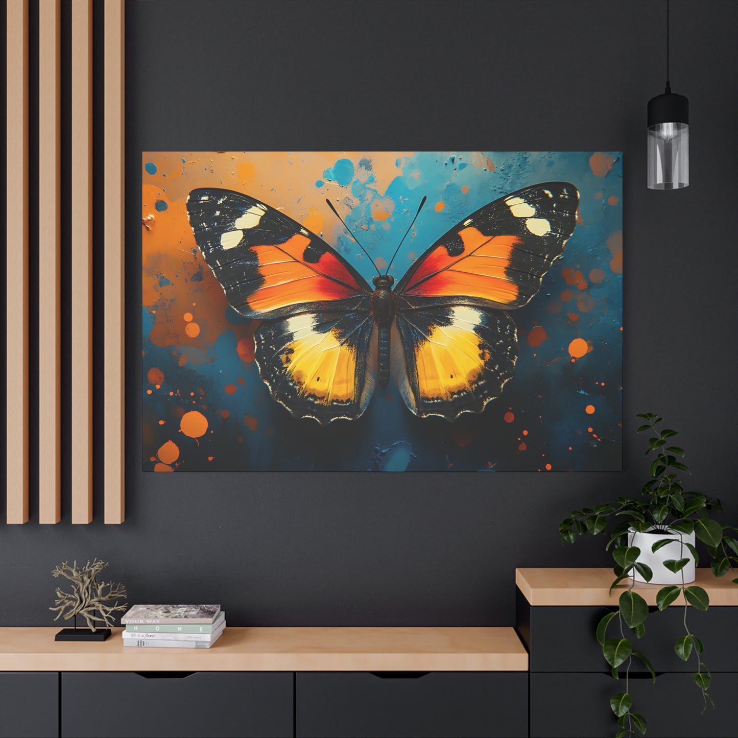 Radiant Butterfly in Abstract Bloom