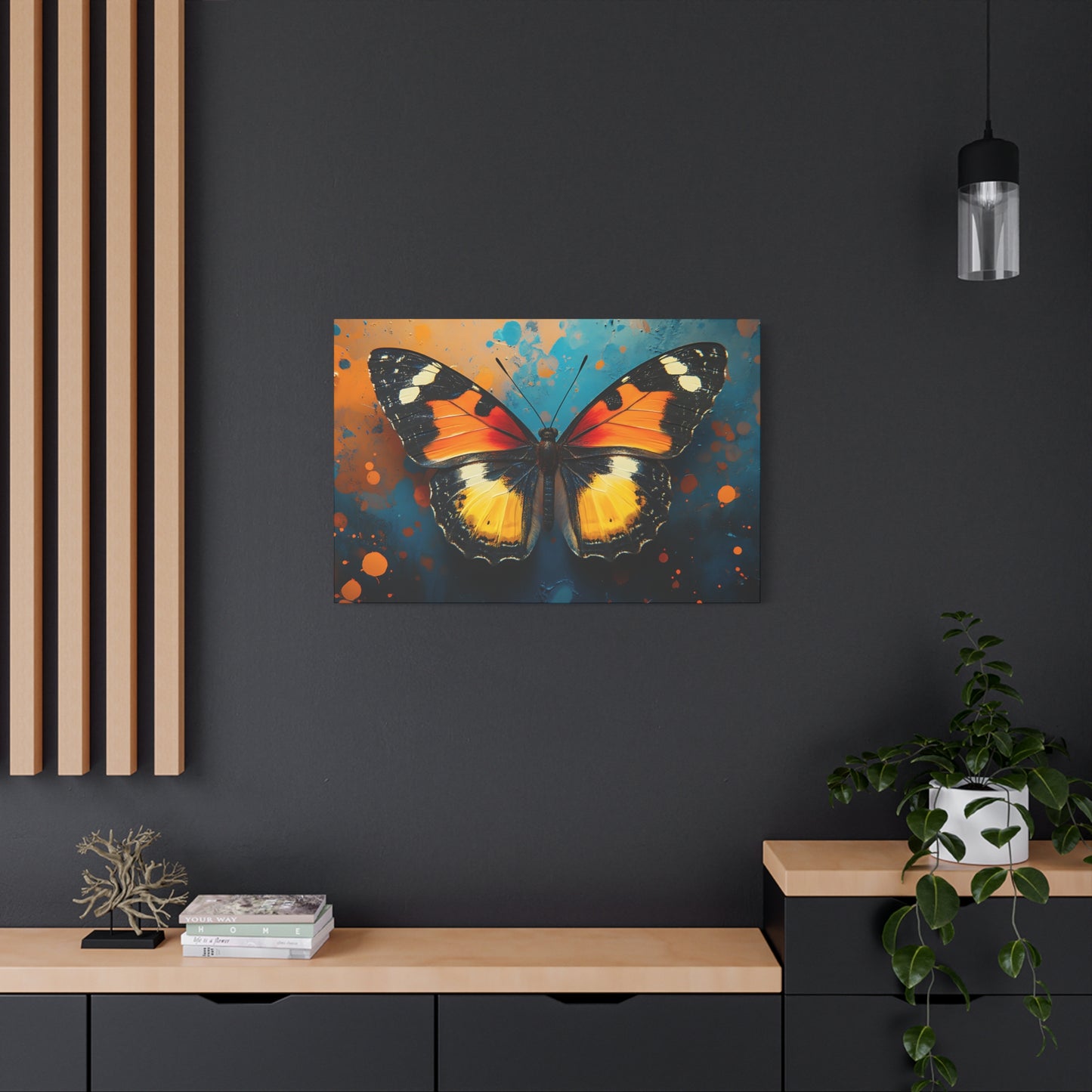 Radiant Butterfly in Abstract Bloom