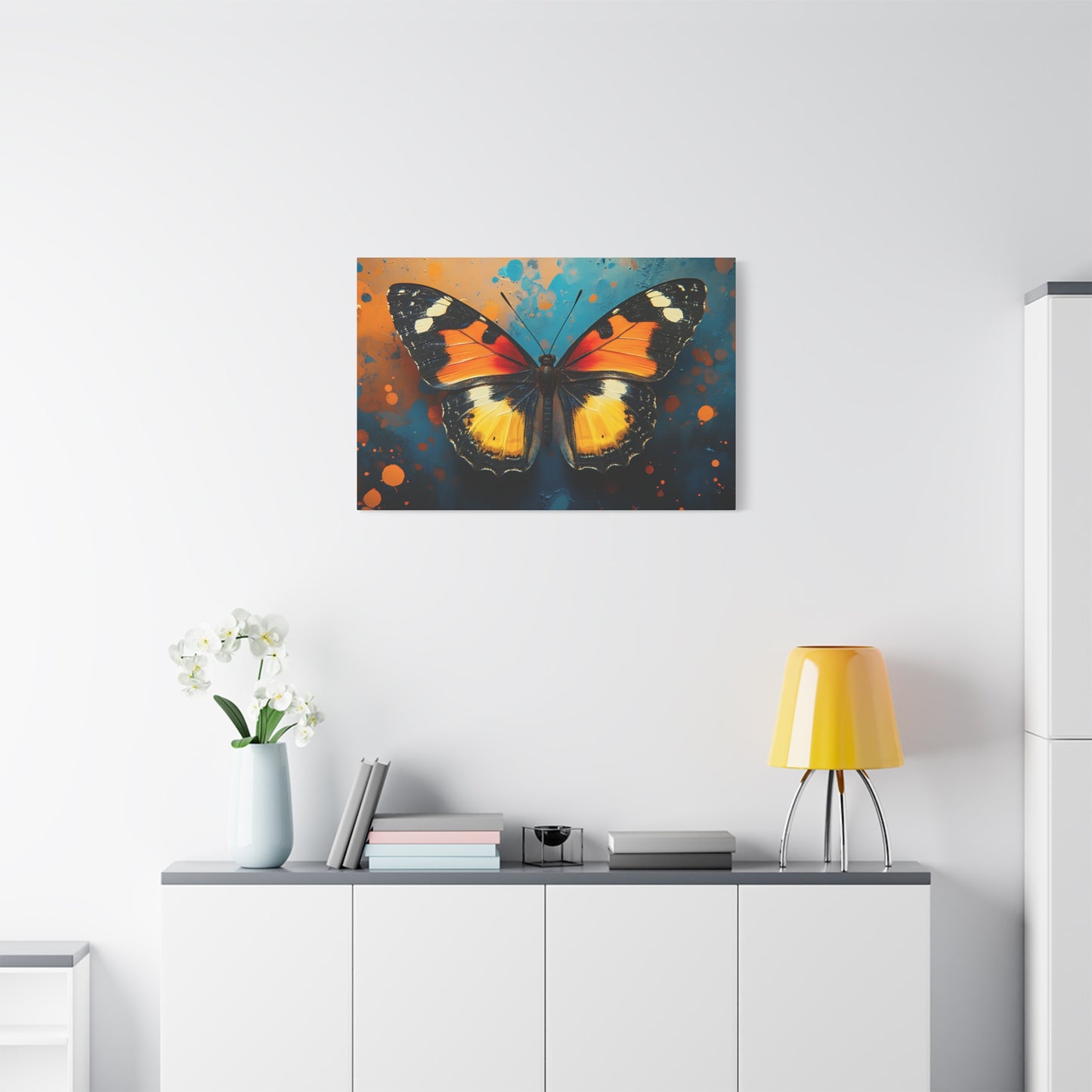 Radiant Butterfly in Abstract Bloom