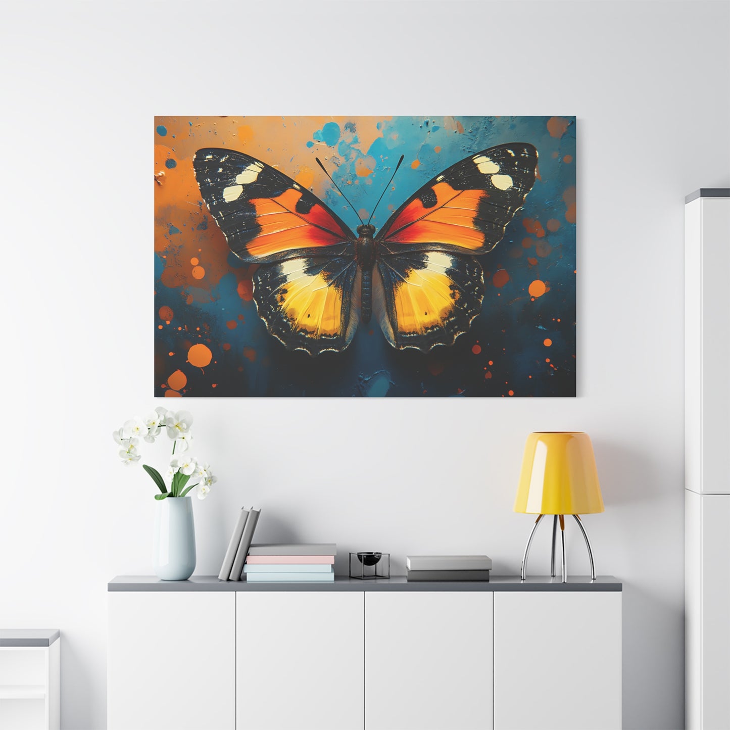 Radiant Butterfly in Abstract Bloom