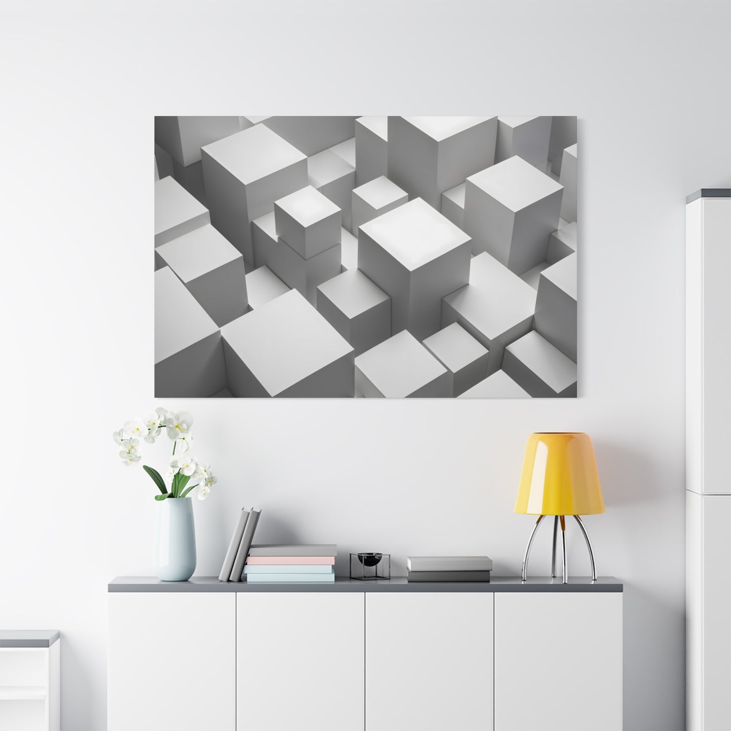 Minimalist Cubes and Shadows - Canvas Print