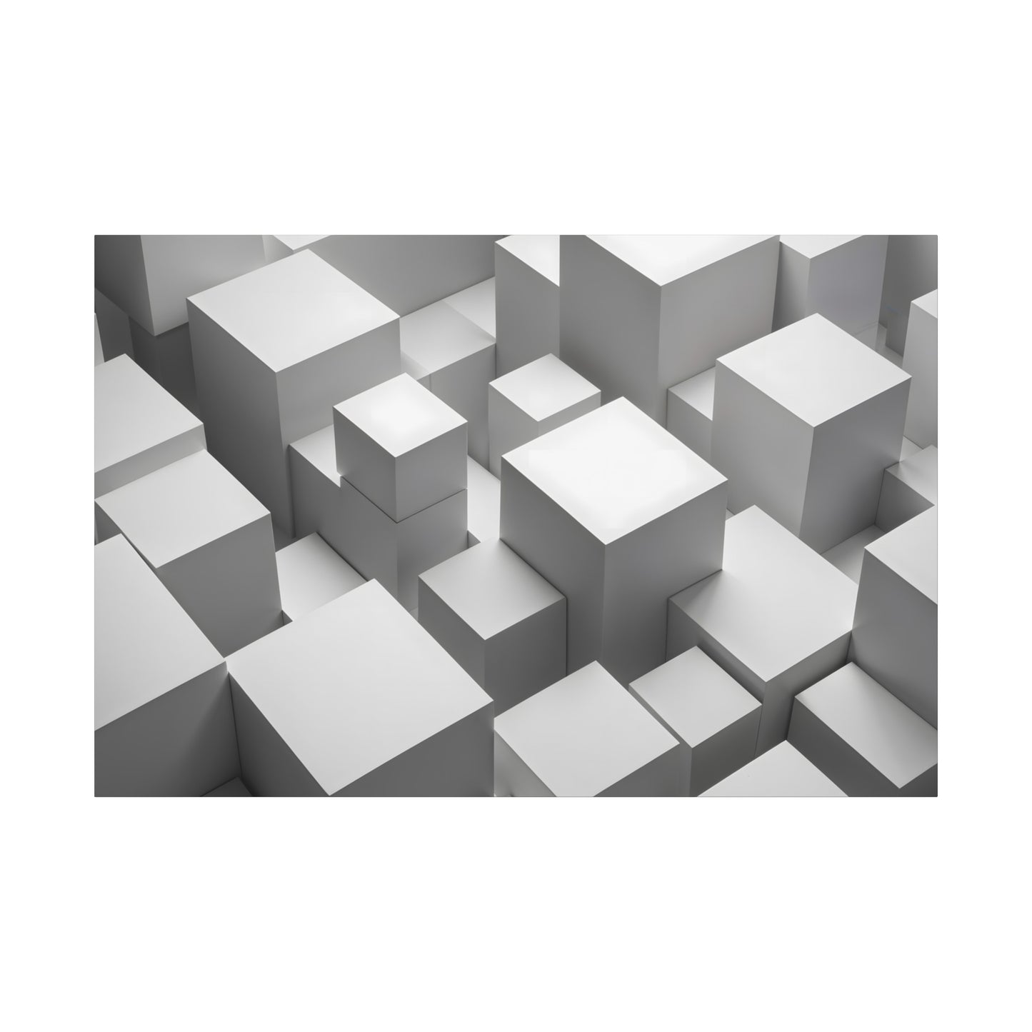 Minimalist Cubes and Shadows - Canvas Print