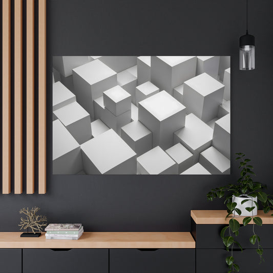 Minimalist Cubes and Shadows - Canvas Print