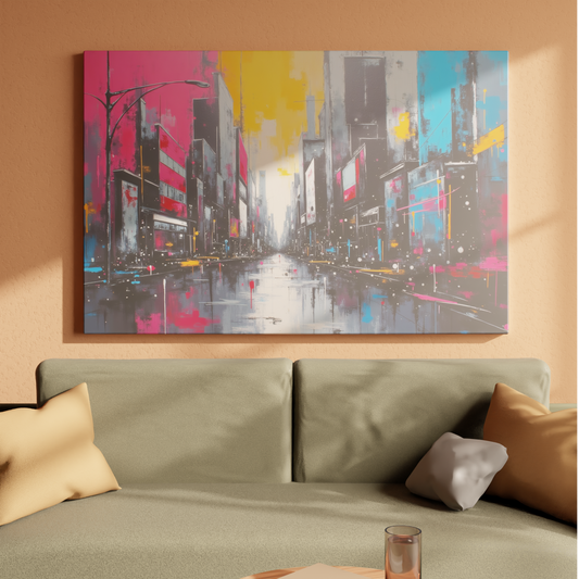 Neon Cityscape Reflections