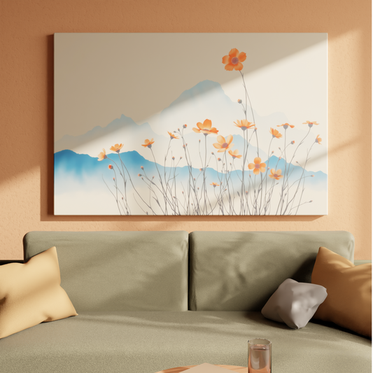 Blossoms Against Distant Peaks