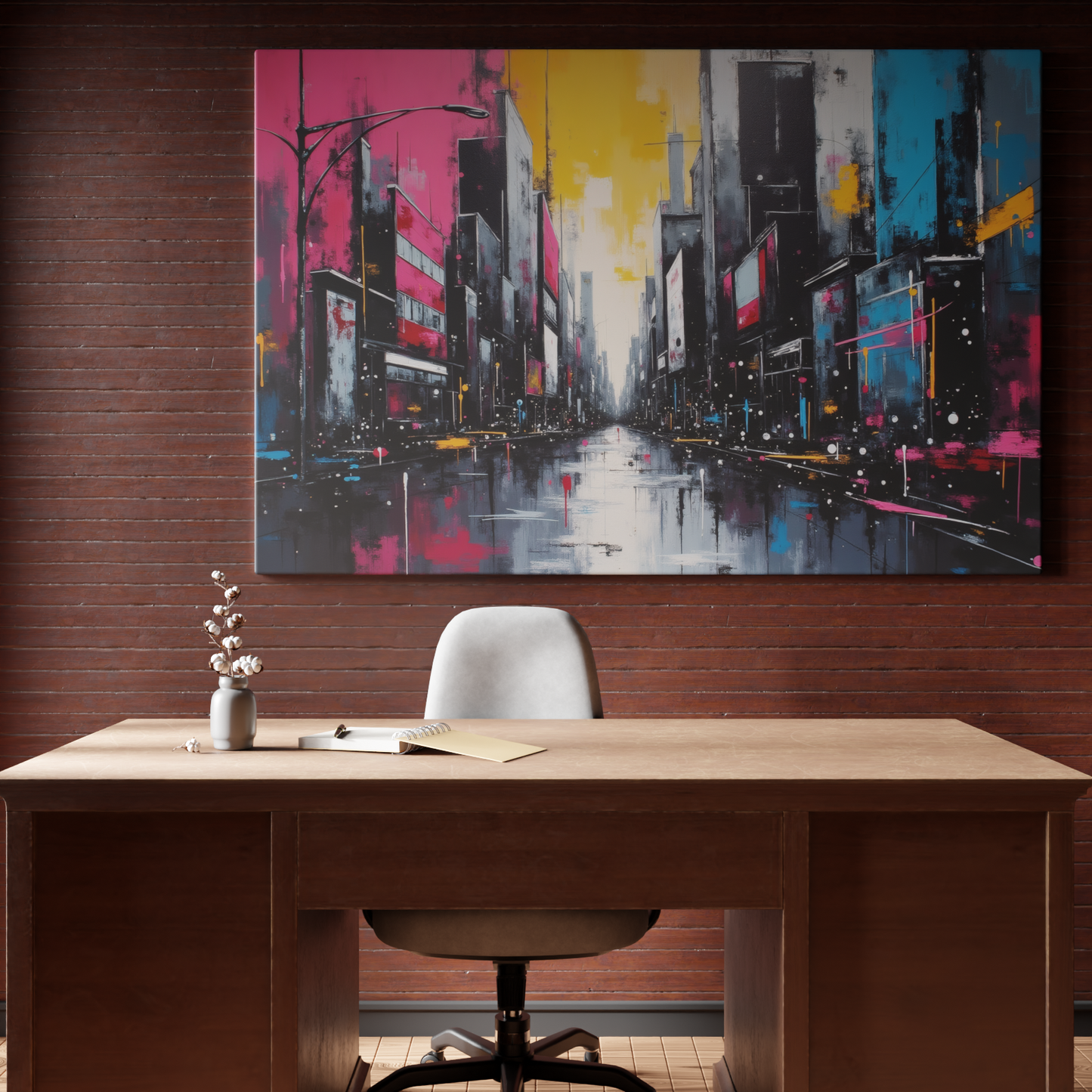 Neon Cityscape Reflections