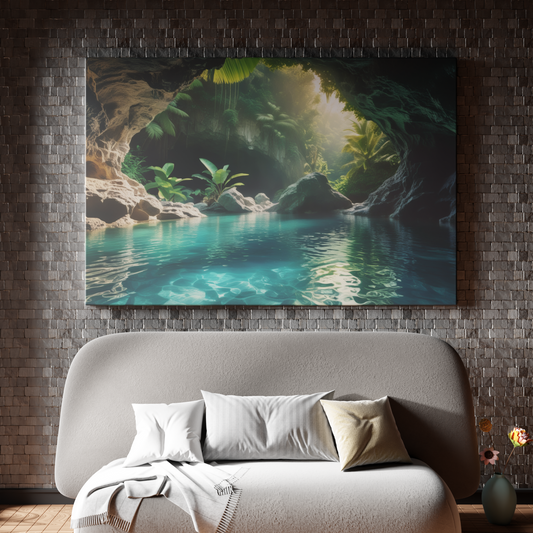 Secret Oasis: Sunlit Grotto Retreat