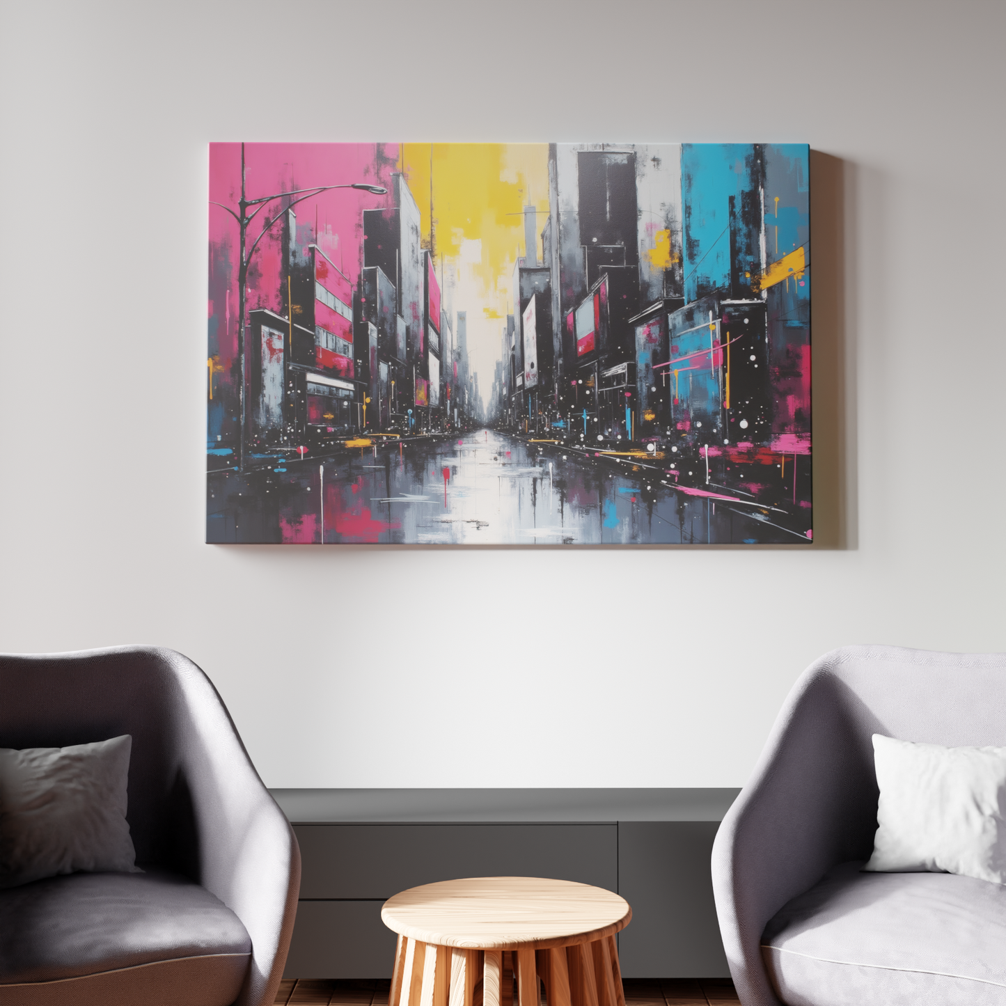 Neon Cityscape Reflections