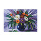 Vivid Blooms in a Midnight Vase