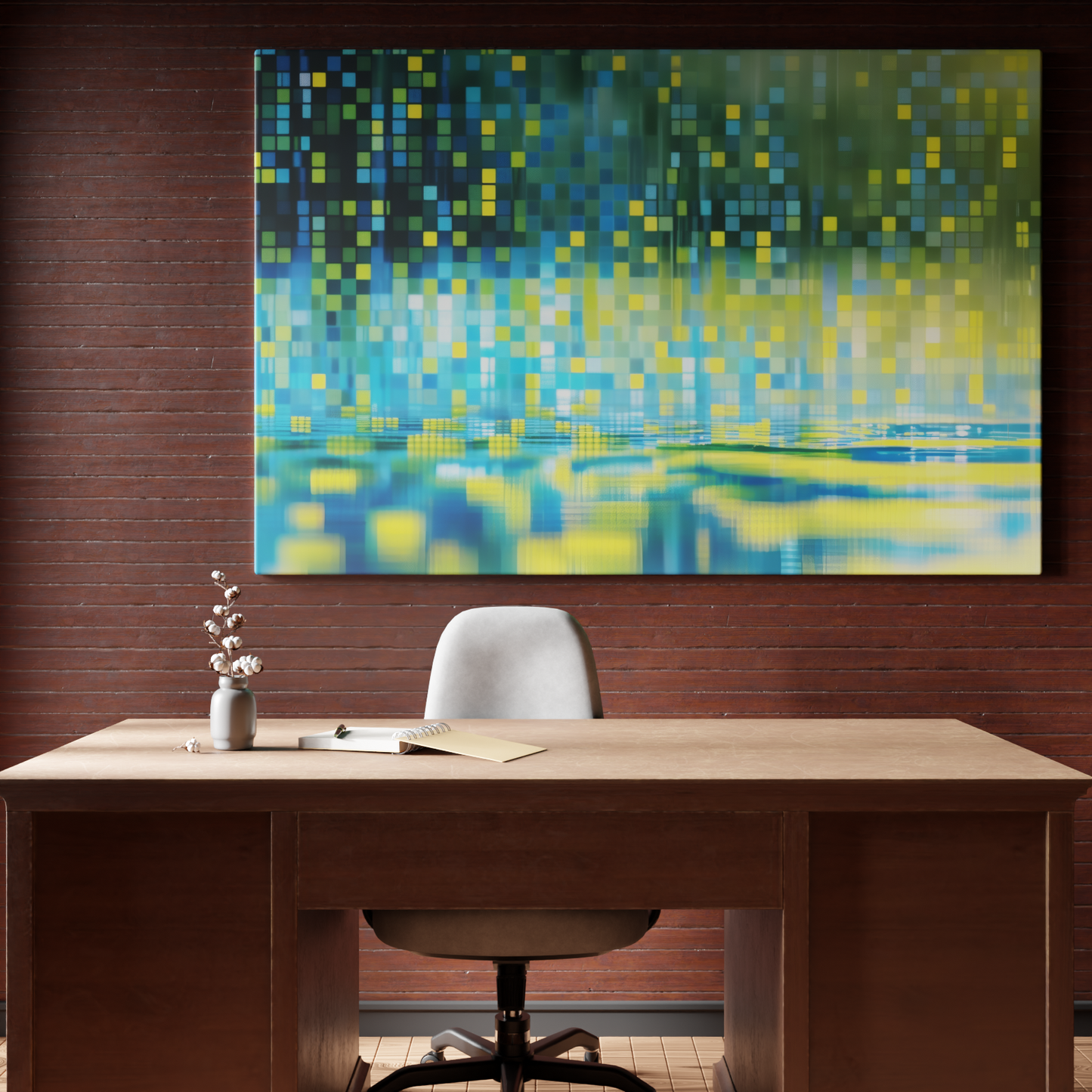 Digital Mosaic: A Splash of Neon
