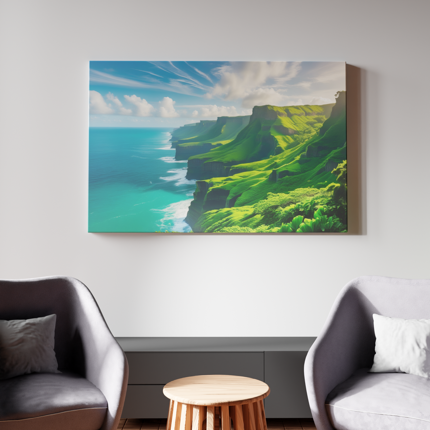 Emerald Cliffs Embrace the Ocean's Whisper