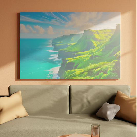 Emerald Cliffs Embrace the Ocean's Whisper