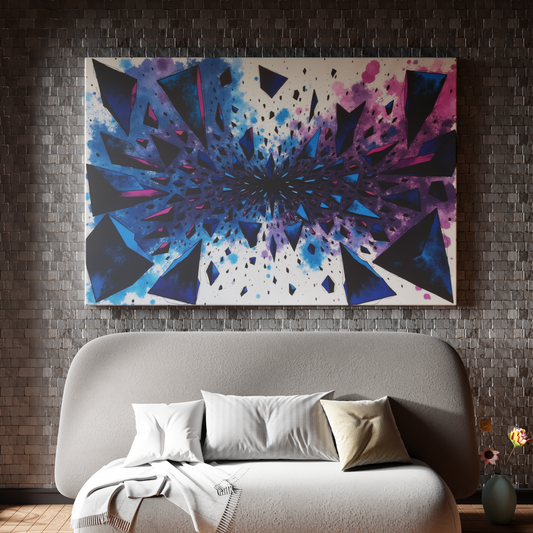 Prismatic Explosion: Vibrant Geometric Burst