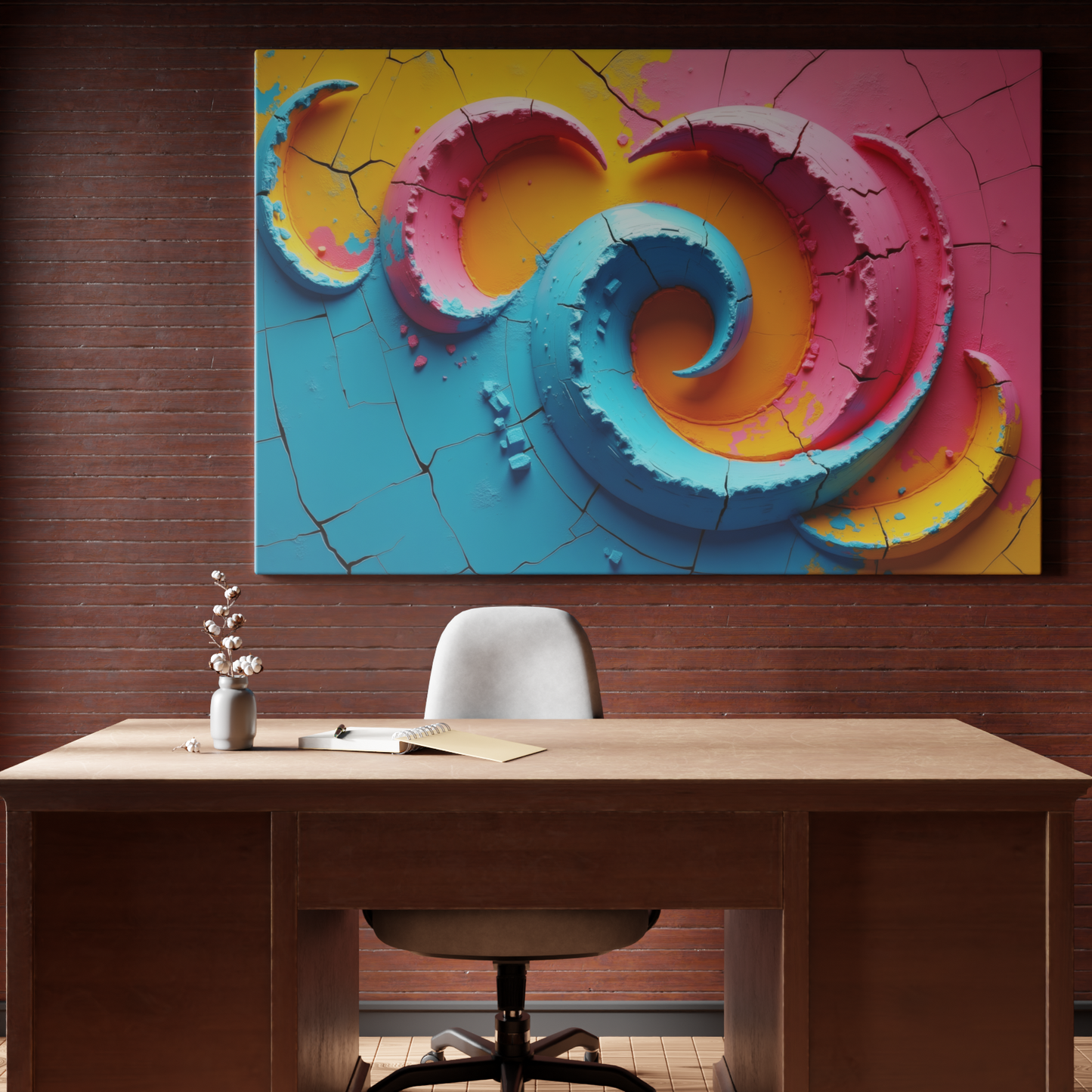 Cracked Swirls of Vibrant Change