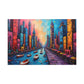 Vibrant Canal in a Neon Cityscape