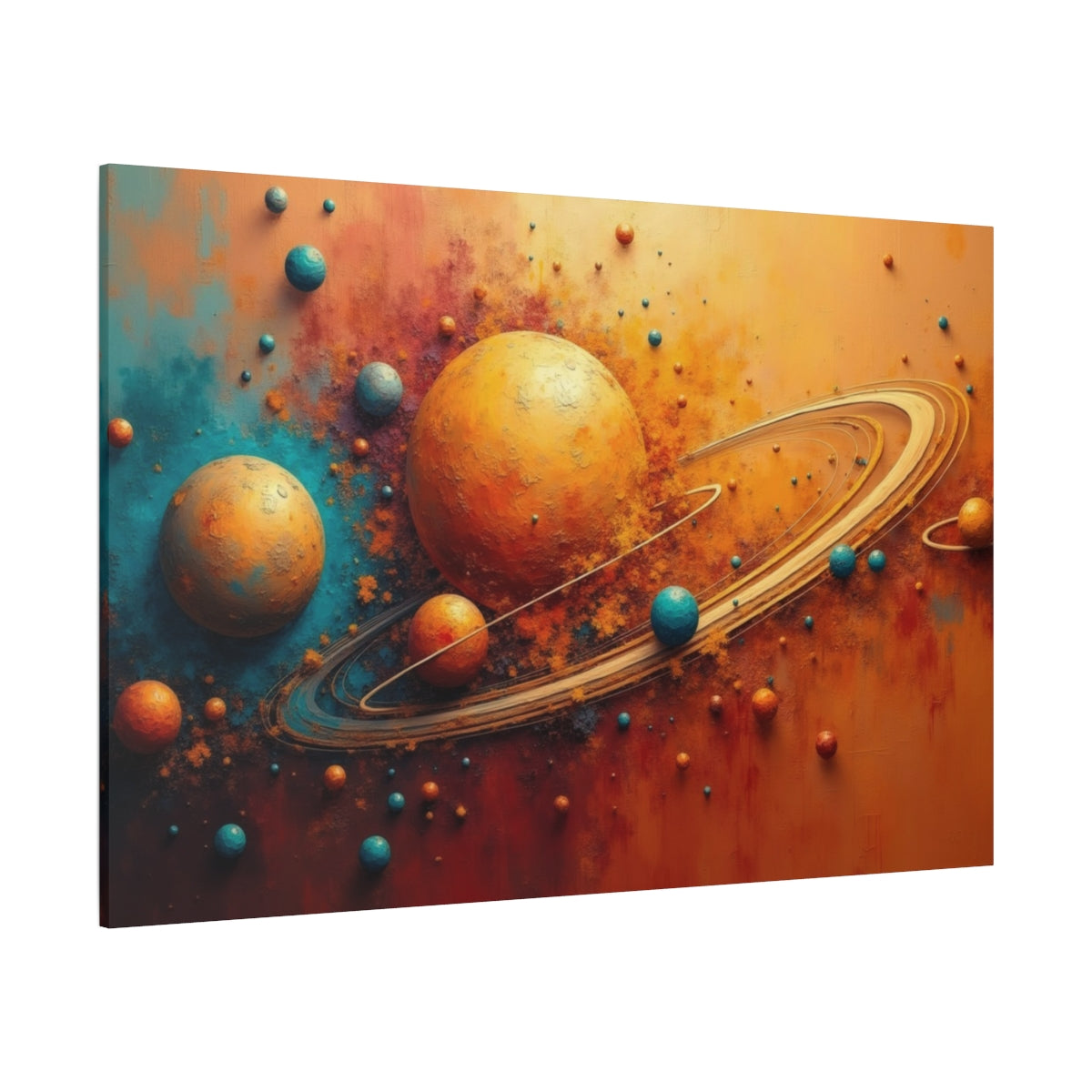 Galactic Harmony in Sunset Tones