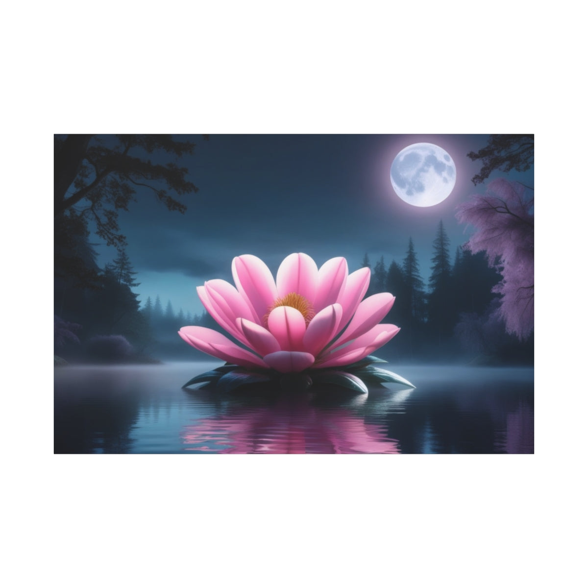 Moonlit Blossom on Tranquil Waters