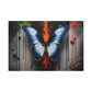 Vibrant Butterfly on Abstract Canvas