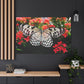 Butterfly Elegance on Scarlet Blooms