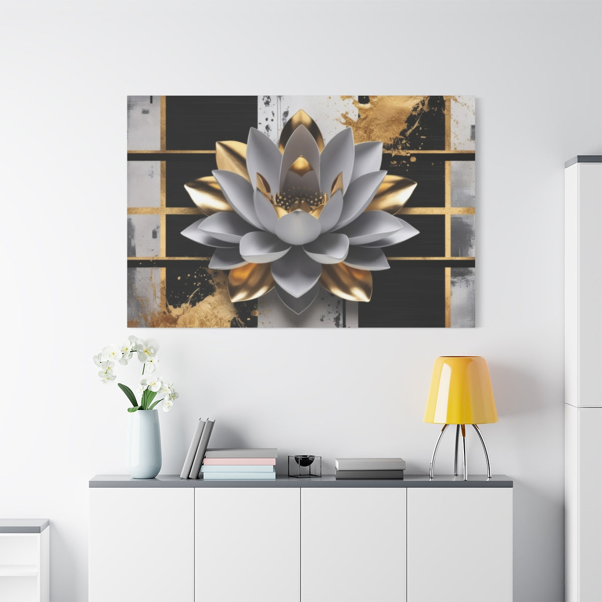 Lotus Elegance in Metallic Harmony