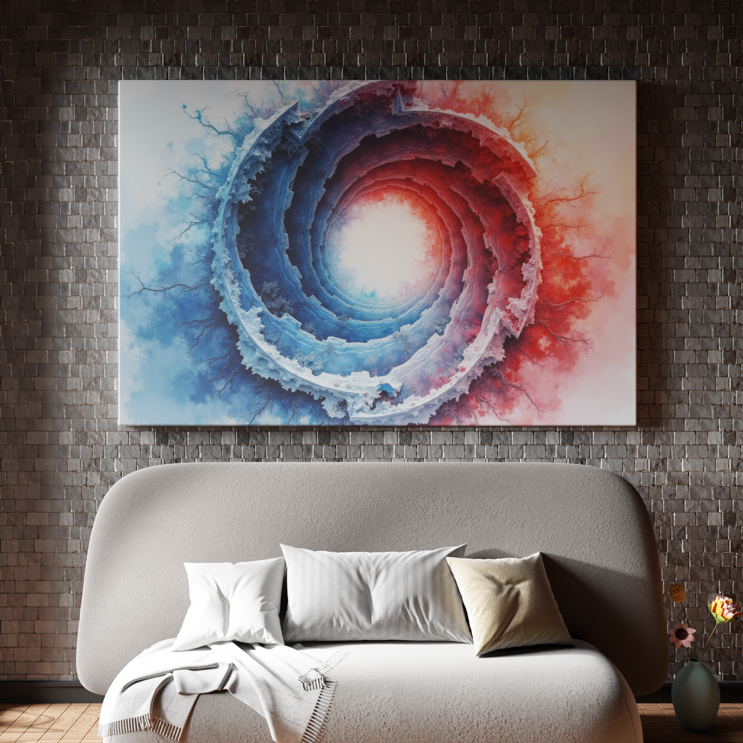 Spiraling Frost and Flame