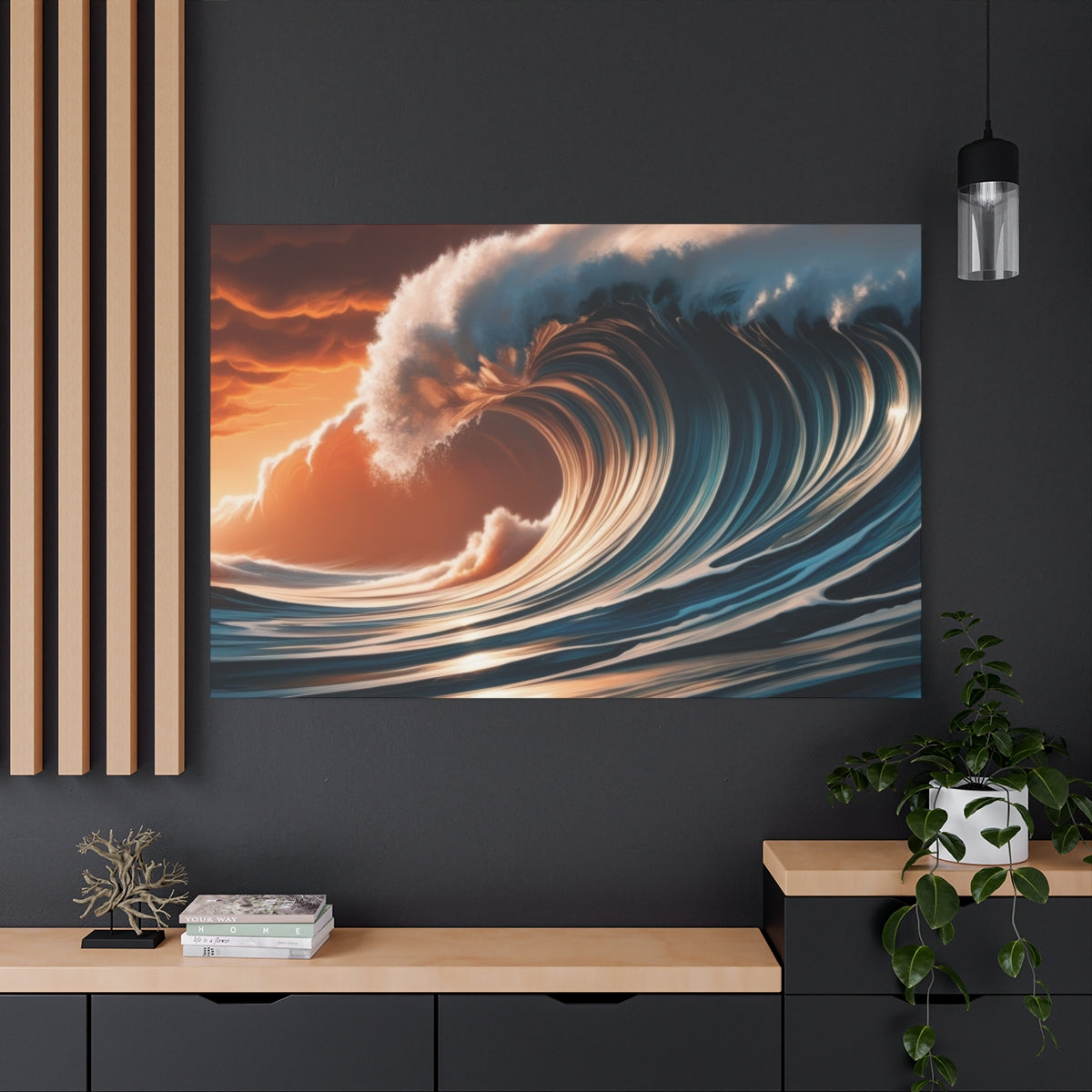 Majestic Ocean Surge at Sunset