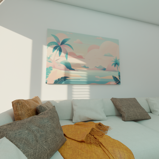 Tropical Serenity in Pastel Hues