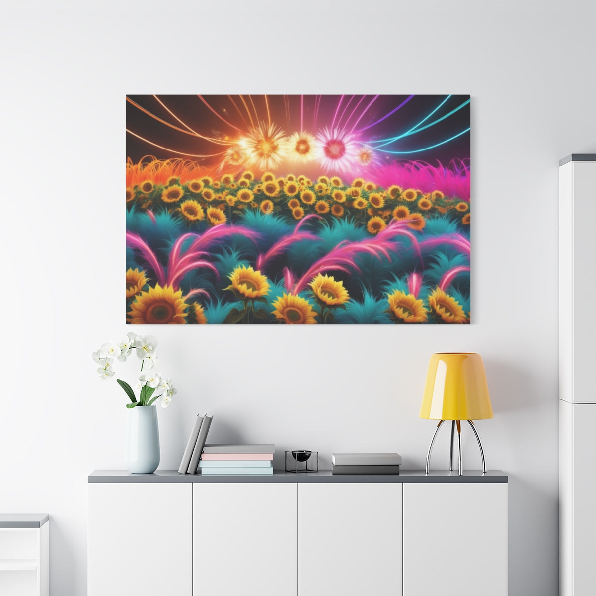 Neon Sunflower Symphony