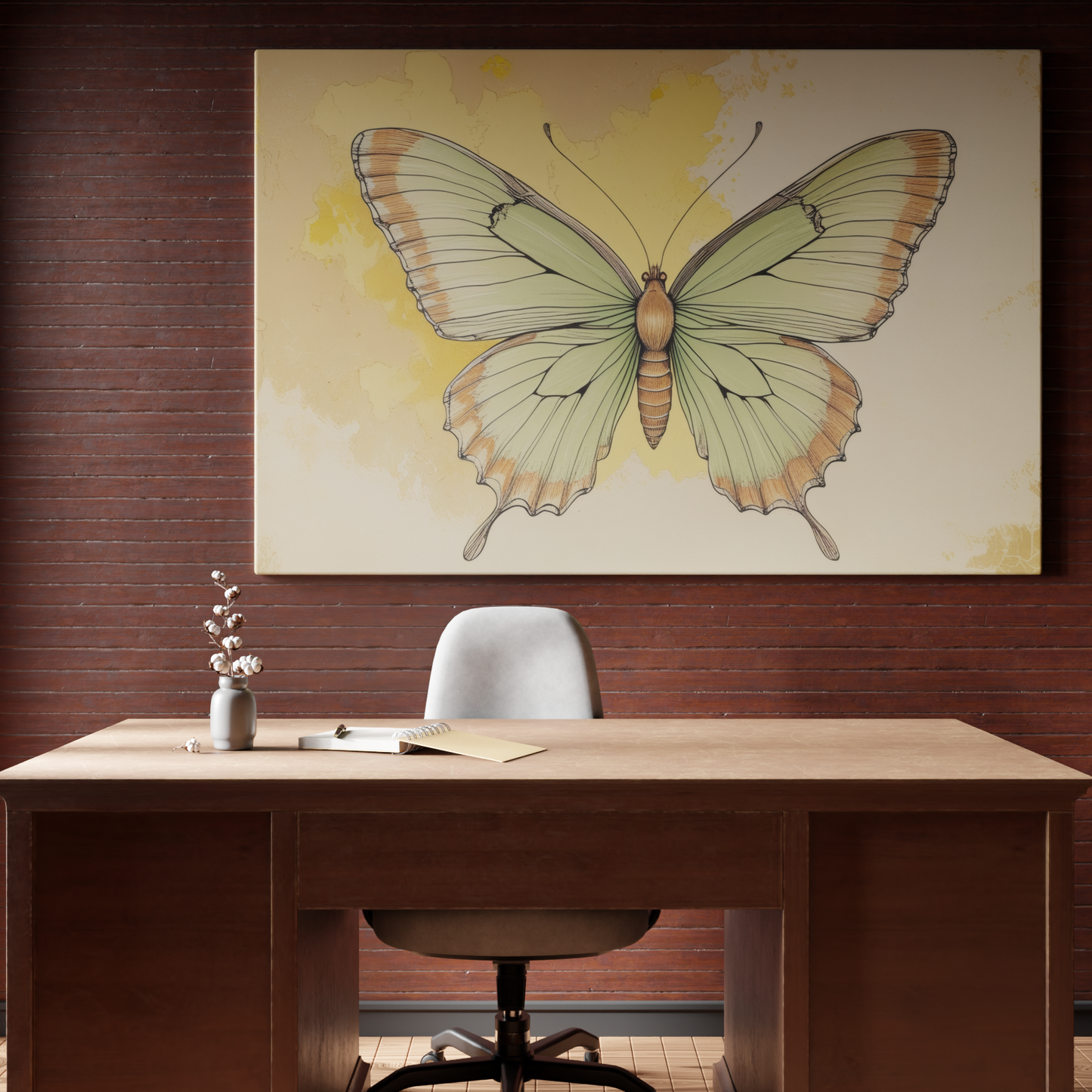 Ethereal Butterfly on Sunlit Canvas