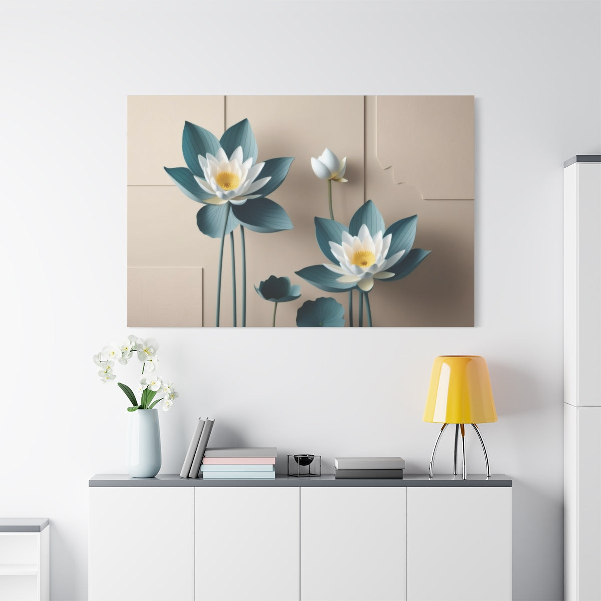 Enchanted Lotuses on Warm Canvas